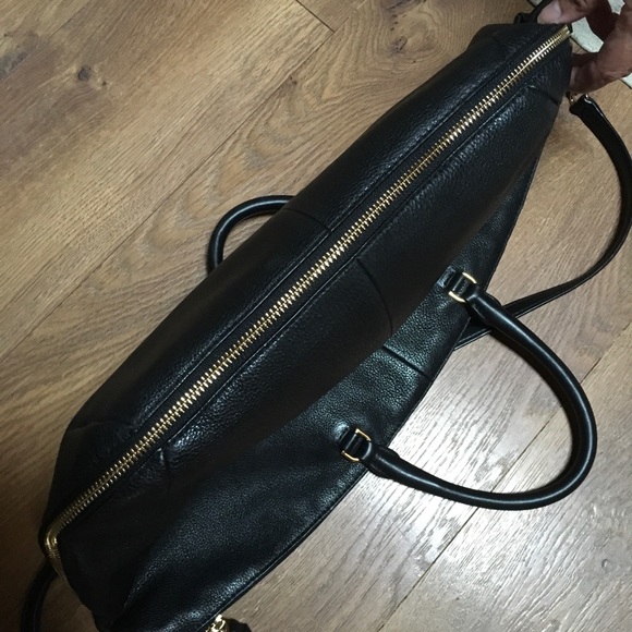 TORI BURCH BLACK & GOLD LEATHER PURSE CROSS BODY STRAP - Picture 5 of 15